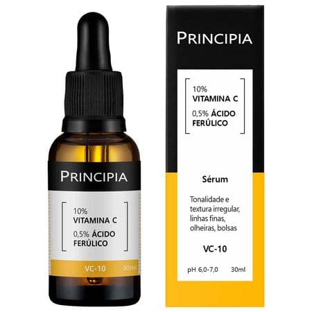 Embalagem de Sérum Facial Antioxidante Principia - VC-10